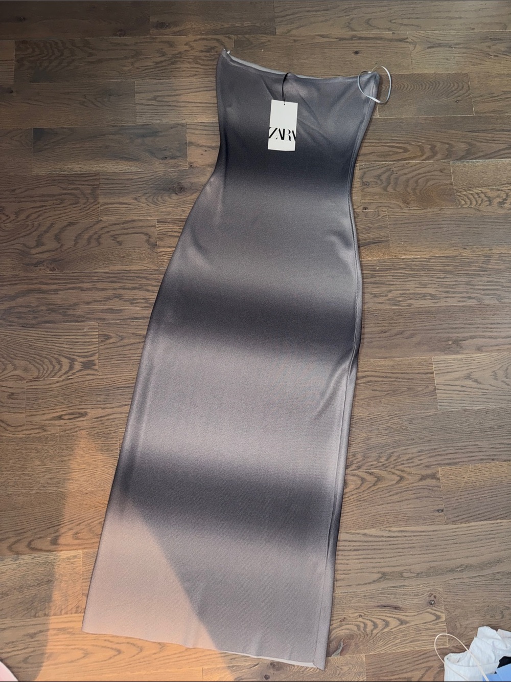 ZARA Gradient Maxi Dress in Charcoal and Light Gray